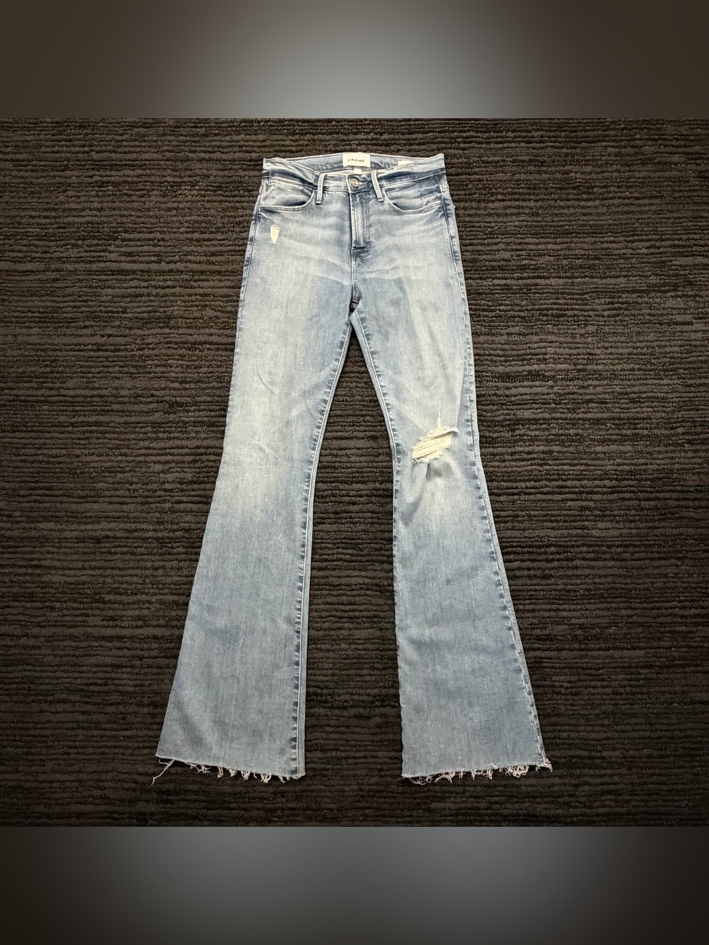 Frame Le High Flare Distressed Denim Jeans